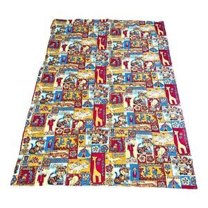 Vintage Circus Fabric Vintage 1960's 1970's Upholstery Fabric Cotton Poly Blend